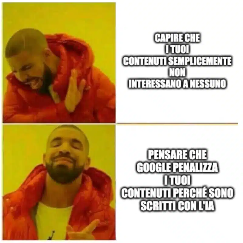 meme sui contenuti generati con l'IA | Roberto Serra SEO