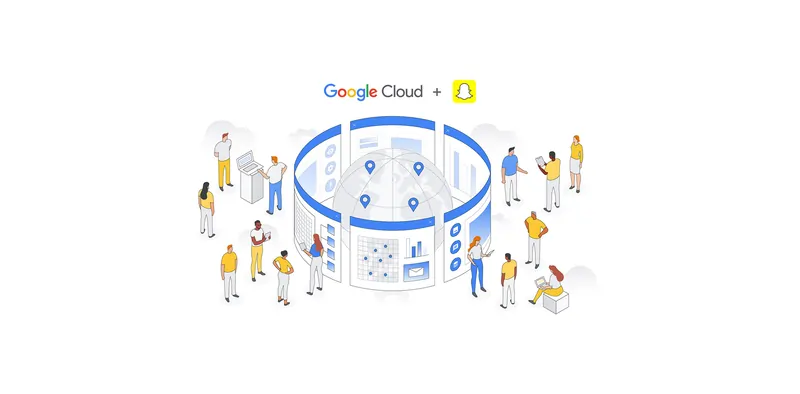 Google Cloud e Snapchat immagine emblematica dell'accordo