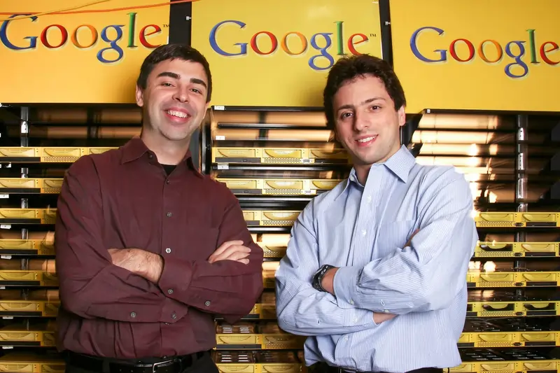 Larry Page con Sergey Brin fonte Wired