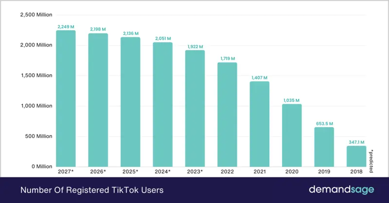 statistiche Tik Tok 2024 fonte Demandsage