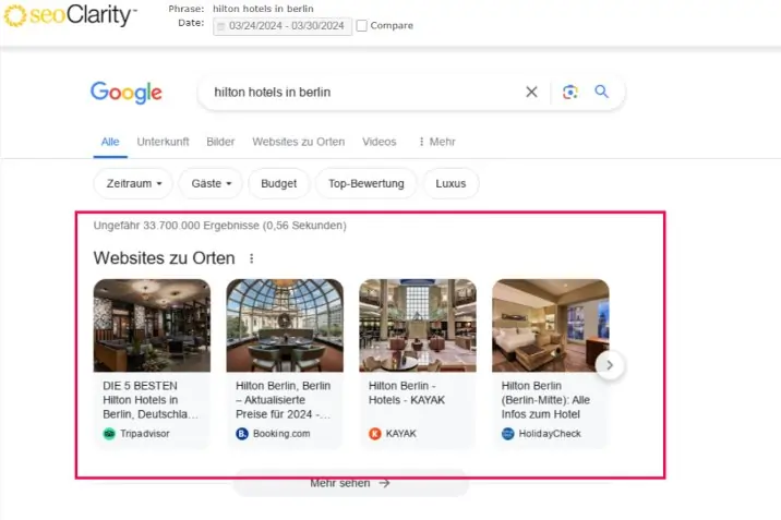 seo clarity Germania google hotels dma