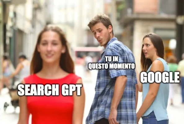 meme divertente sull'interesse di search GPT in questo momento